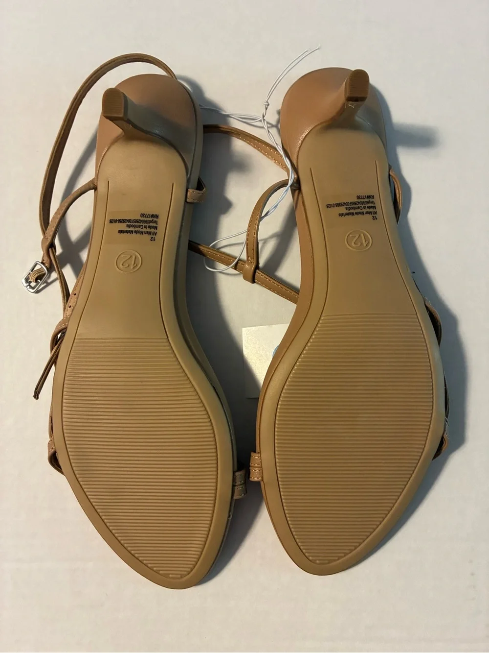 NWT A New Day Stella Almond Toe Strappy Kitten Heels Shoes Women’s size 12 tan